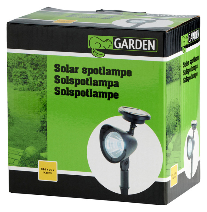 Solcellslampa Spotlight Svart 19 cm